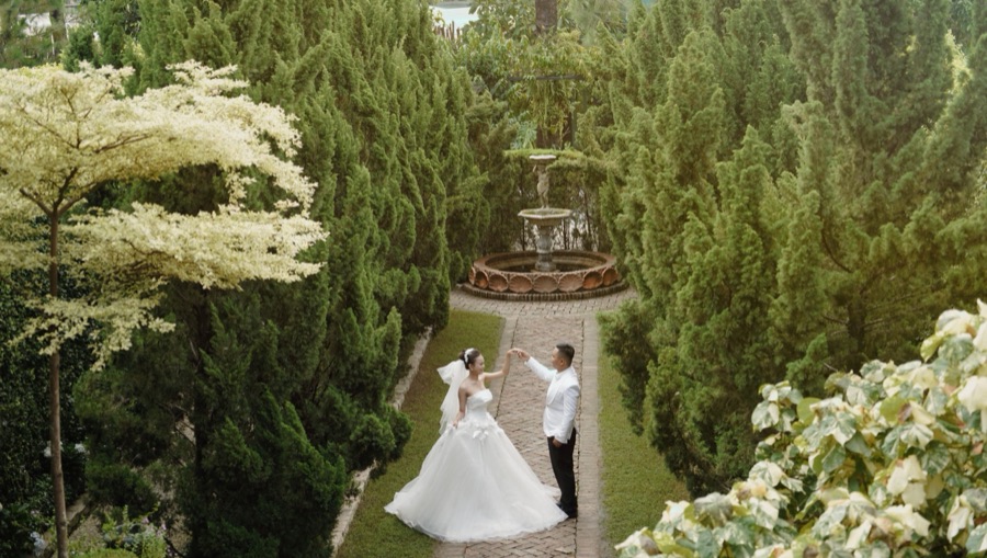 Intimate garden wedding floral design