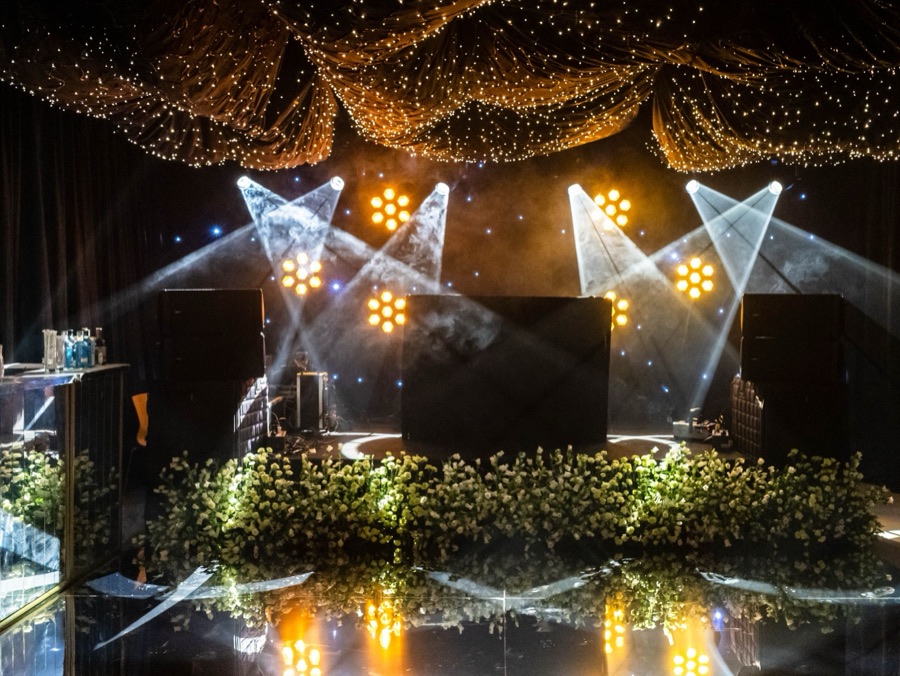 Sangeet stage with intelligent lighting design
